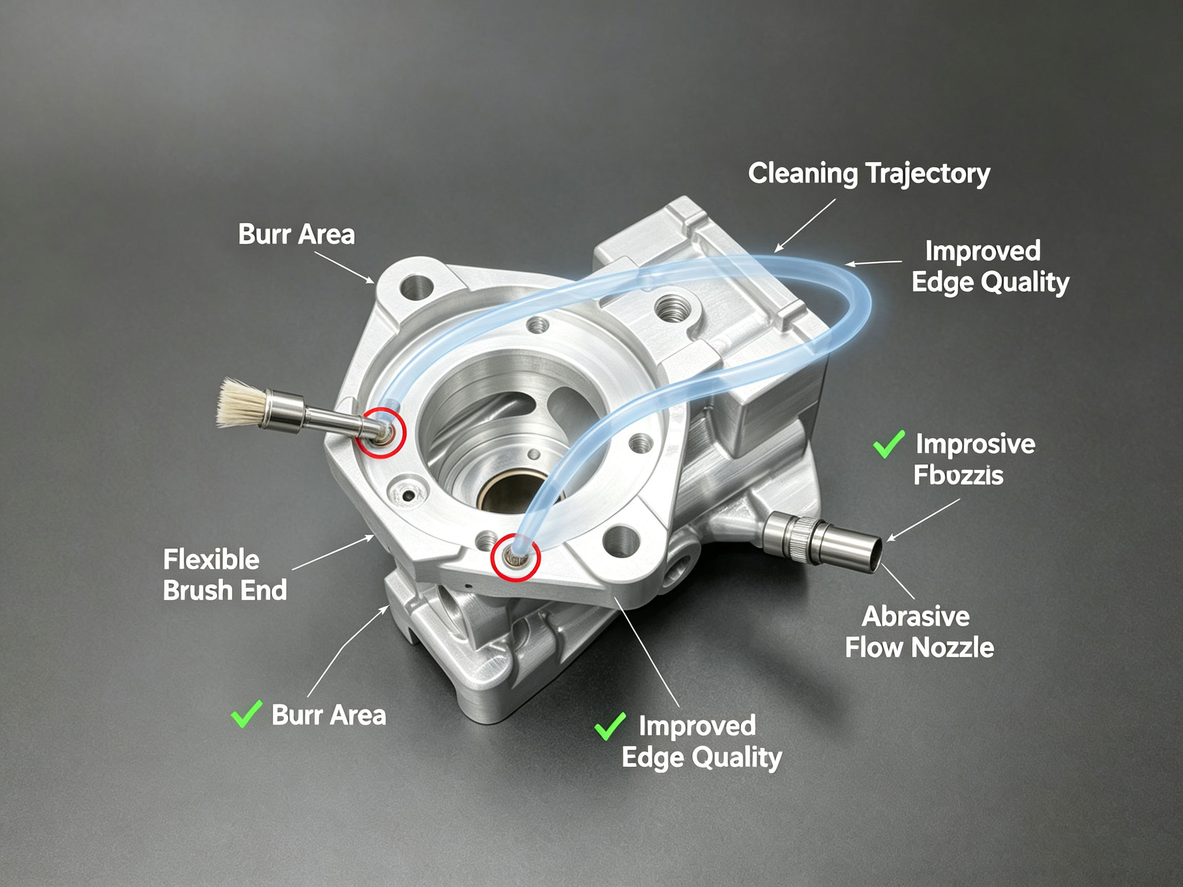 New improved scheme for burr cleaning actuator end